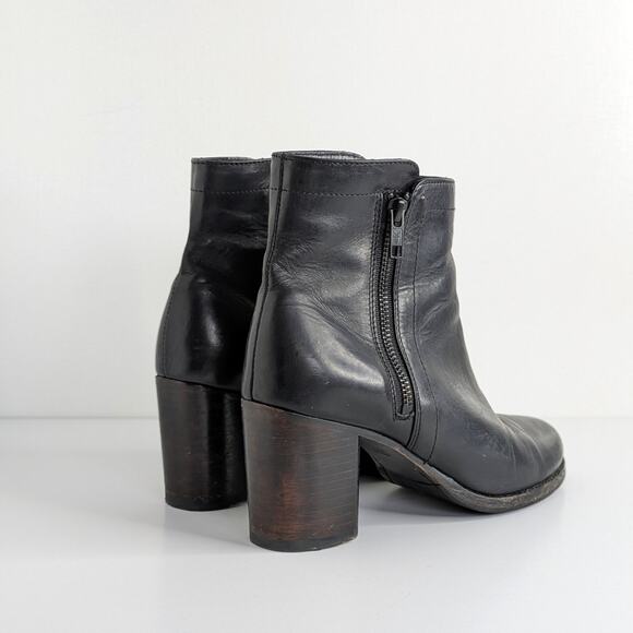 Frye Ankle Boots Addie Double Zip 76622 Women's 7.5 Black GUC Leather Heels - Picture 16 of 16